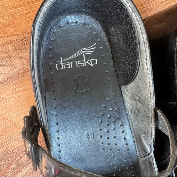 Dansko Marcelle Mary jane clogs Black patent Leather Upper Sandals - Picture 5 of 11